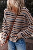 Women’s Striped Knitted Drop Shoulder Round Neck Sweater | Zarnesh