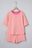 Women’s Striped Short Sleeve Top and Shorts Co-Ord Set | Zarnesh