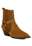Women's Studded Real Suede Leather Ankle Boots | Zarnesh