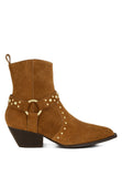 Women's Studded Real Suede Leather Ankle Boots | Zarnesh