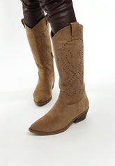 Women's Studs Embellished Cowboy Boots | Zarnesh