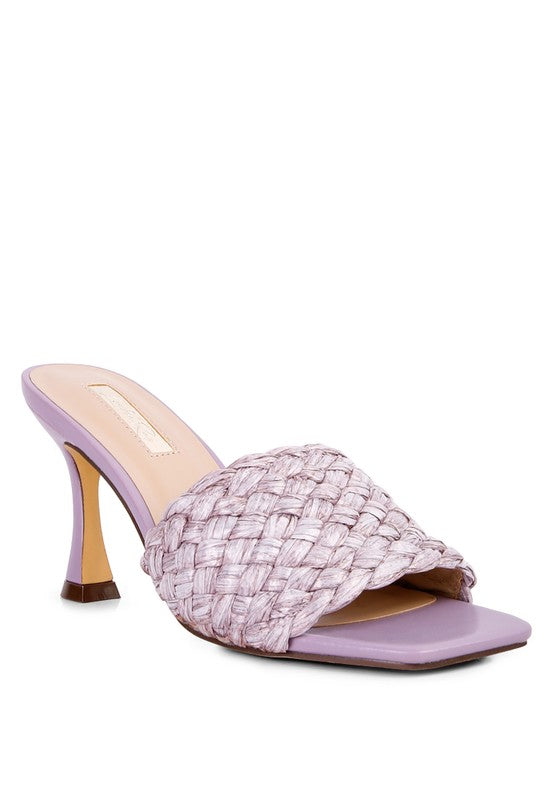 Women's Stylish Woven Braided Strap Heeled Sandals | Zarnesh