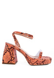 Women's Such Flirt Snake Pattern Block Heeled Sandals | Zarnesh