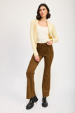 Women’s Suede Back Patch Pockets Lace-Up Front Flared Pants | Zarnesh