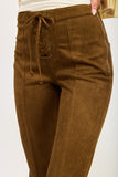 Women’s Suede Back Patch Pockets Lace-Up Front Flared Pants | Zarnesh