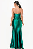 Women's Sweetheart Satin Evening Gown with Slit | Zarnesh