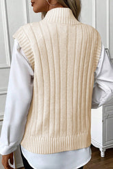 Women’s Sylvia Cable Knit High Neck Sweater Vest | Zarnesh