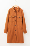 Women’s Textured Long Collared Button-Up Drop Shoulder Coat | Zarnesh