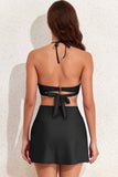Women’s Tie Back Halter Wrap Bikini Top Skirt Swim Set | Zarnesh