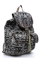 Women's Tribal Printed Canvas Backpack | Zarnesh
