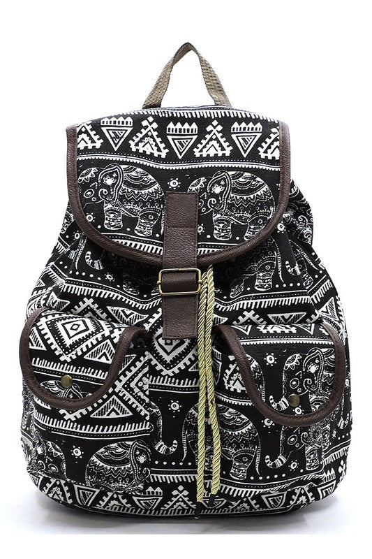 Women's Tribal Printed Canvas Backpack | Zarnesh