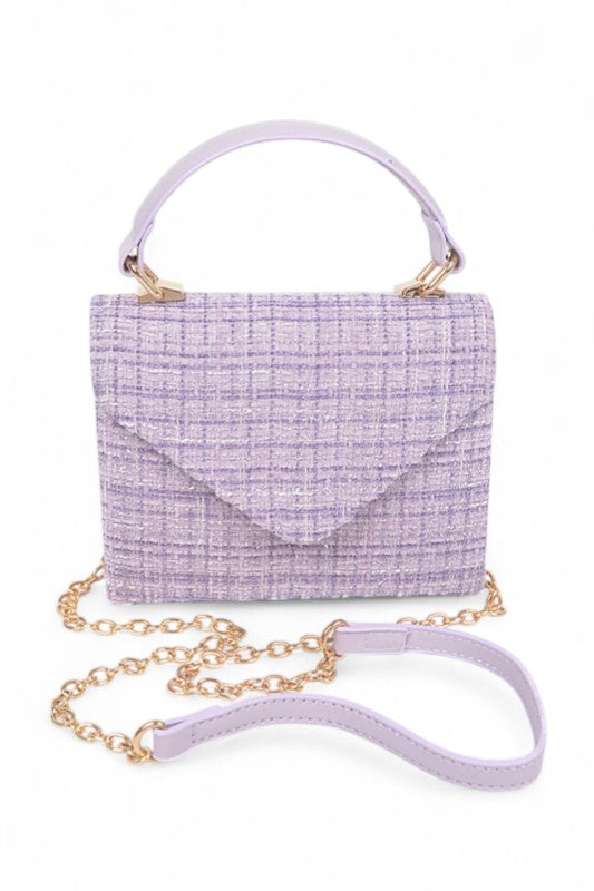 Women's Tweed Fabric Top Handle Crossbody Swing Bag | Zarnesh