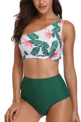 Women’s Two Pieces One Shoulder Printed Swimsuit | Zarnesh