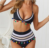Women’s Two Pieces Color Ball Hight Waisted Bikini | Zarnesh