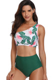 Women’s Two Pieces One Shoulder Printed Swimsuit | Zarnesh