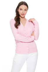 Women's V-Neck Button Down Knit Cardigan Sweater | Zarnesh