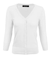 Women’s V-Neck Button Down Knit Cardigan Sweater | Zarnesh