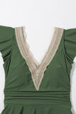Women’s V-Neck Short Sleeve Ruffle Lace Swim Dress | Zarnesh