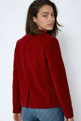 Women’s Velvet Lapel Collar Crop Coat Blazer Jacket | Zarnesh