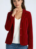 Women’s Velvet Lapel Collar Crop Coat Blazer Jacket | Zarnesh