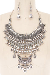 Women’s Vintage Inspired Boho Statement Bib Necklace Set | Zarnesh