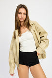 Women’s Vintage PU Oversized Bomber Jacket | Zarnesh