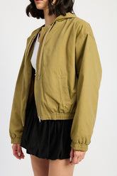 Women’s Vintage Washed Denim Zip Up Hoodie Jacket | Zarnesh