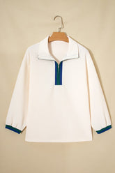 Women’s Waffle Naya Polo Zip Pullover Jumper Top | Zarnesh