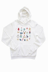 Women's White Christmas Festive Graphic Hoodie | Zarnesh
