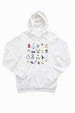 Women's White Christmas Festive Graphic Hoodie | Zarnesh
