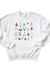 Women's White Christmas Festive Pullover Sweatshirt | Zarnesh