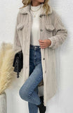 Women's Winter Collared Button Up Long Sherpa Coat | Zarnesh