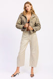 Women’s Woodland Camo Print Puffer Cropped Jacket | Zarnesh