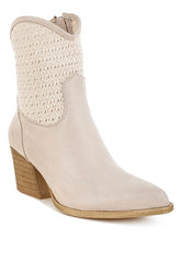 Women's Woven Pointy Western Booties | Zarnesh