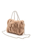 Womens Rhinestone Faux Fur Winter Top Handle Tote Bag | Zarnesh