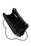 Women Crystal Pave Statement Removable Chain Box Clutch Zarnesh