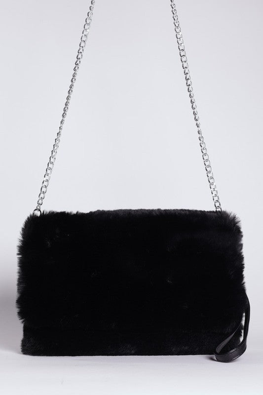 Womens Faux Fur Shoulder Clutch Purse | Zarnesh