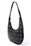 Womens Faux Leather Metal Studded Shoulder Hobo Bag| Zarnesh
