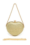 Womens Rhinestone Pave Heart Shape Party Box Clutch | Zarnesh