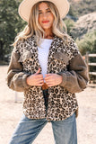 Women’s Leopard Fleece Sherpa Flap Pocket Buttoned Jacket | Zarnesh
