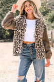 Women’s Leopard Fleece Sherpa Flap Pocket Buttoned Jacket | Zarnesh
