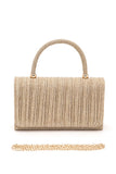 Womens Lurex Pleated Top Handle Evening Clutch Bag | Zarnesh
