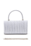 Womens Lurex Pleated Top Handle Evening Clutch Bag | Zarnesh