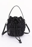 Womens Nylon Quilted Puffer Convertible Bucket Bag | Zarnesh