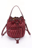 Womens Nylon Quilted Puffer Convertible Bucket Bag | Zarnesh