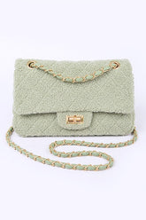 Womens Quilted Faux Fur Shoulder Bag | Zarnesh