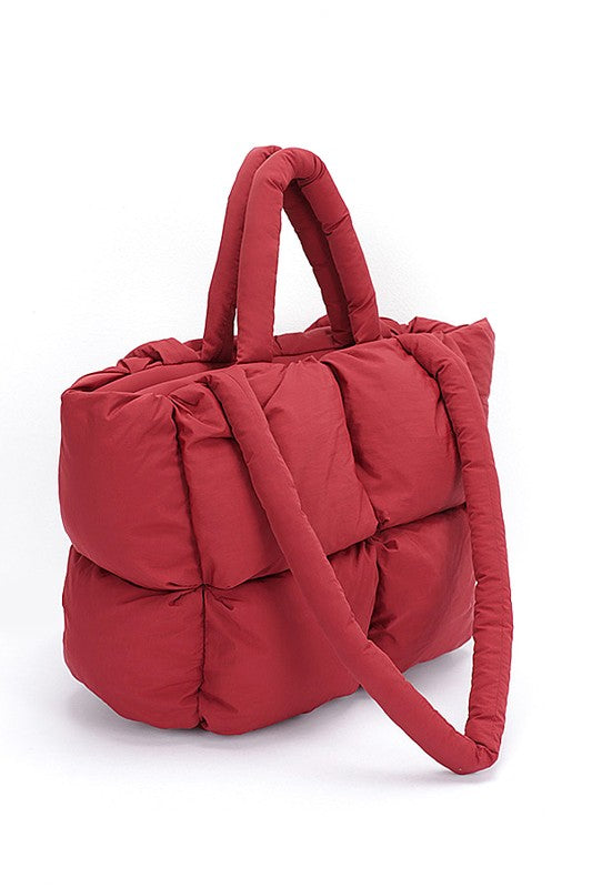 Womens Quilted Puffer Convertible Tote Bag | Zarnesh