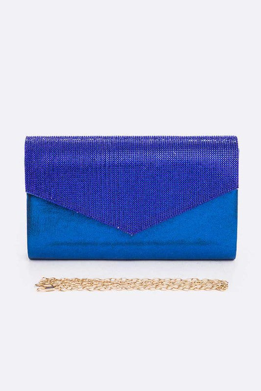 Womens Rhinestone Glitter Envelope Clutch Bag | Zarnesh