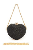 Womens Rhinestone Pave Heart Shape Party Box Clutch | Zarnesh