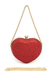 Womens Rhinestone Pave Heart Shape Party Box Clutch | Zarnesh